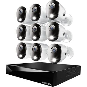 Night Owl 2-Way Audio 20 Channel DVR Video Home Security Camera System with (10) Wired 4K HD Indoor/Outdoor Deterrence Cameras and 2TB Hard Drive (Add up to 4 Wi-Fi Cameras)