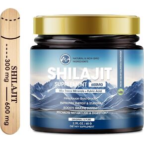 600mg Shilajit Pure Siberia Organic Shilajit Resin - Shilajit Resin for Men & Women with High Potency for Energy, Strength & Immunity