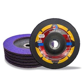 5PACK- 7" x 7/8" inch 40# Zirconia/Ceramic Purple Flap Disc Sanding Disc Grinding Wheel for Angle Grinder Metal/Stainless Steel/Woodworking, 7 Inch Grit 40