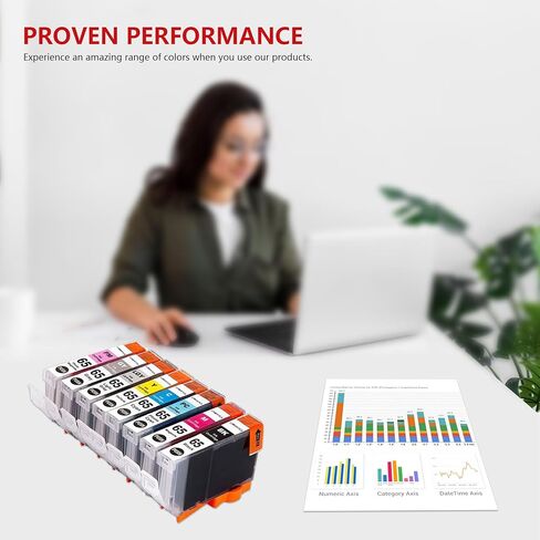 CLI-65 Ink Cartridge High Yield (8-Pack,1BK/1GY/1LGY/1C/1PC/1M/1PM/1Y) - Lomen Compatible CLI-65 Ink Replacement for Canon Pixma Pro 200 Printer in Saudi Arabia