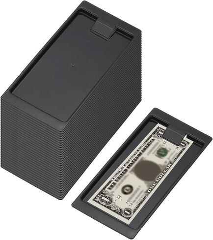 PATIKIL Check Holders, 16 Pack Black Plastic Tip Trays, Restaurant Check Presenters, Guest Receipt Holder Tray for Bars, Hotels, Dining, Catering Business, Cash, 8.2 x 3.9 x 0.4" in Saudi Arabia