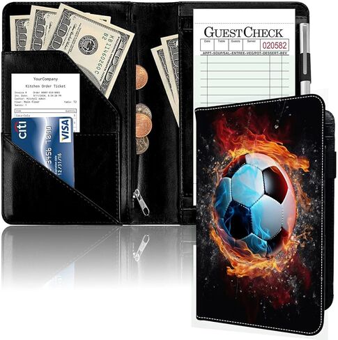 Server Books for Waitress,BEOTIWAD PU Leather Waiter Books with Zipper and Check Book Holder Money Pocket Personal Organizer Wallet for Restaurant Fit Server Aprons,Jeremiah 29-11 Bible Verse in Saudi Arabia