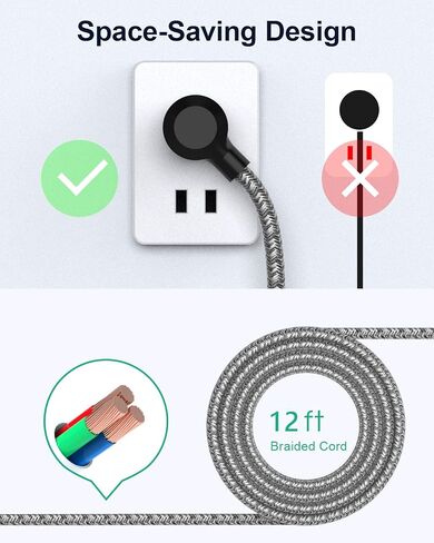 2 Pack Surge Protector Power Strip - 6 Outlets 4 USB Charging Ports, 5Ft Braided Extension Cord, Flat Plug, Overload Protection, Wall Mount for Home Office, Dorm Room Essentials in Kuwait