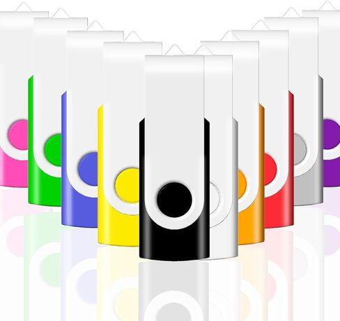 16GB Flash Drive USB 3.0 10 Pack, USB Drive 16GB USB3.0 High Speed 10 PCS Memory Stick JBOS Swivel Thumb Drives Gig Stick Pen Drive for Data Storage, Zip Drive, Jump Drive, Flash Stick, Mixed Colors in Saudi Arabia