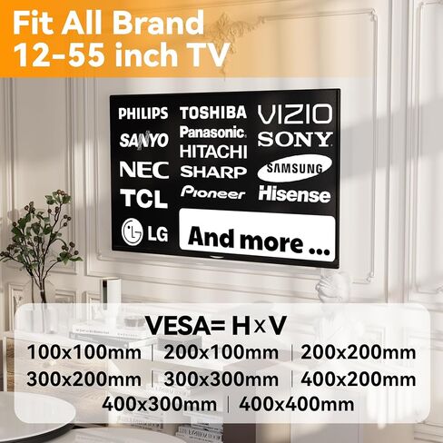 EZISE Studless TV Drywall Mount for 32-75 Inch Flat Screen, Slim No Drill TV Wall Mount Holds up to 150 lbs, No Stud Easy Install with Nails, Max VESA 600x400mm in Saudi Arabia