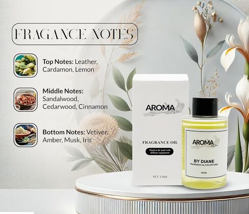 Essential Oils for Diffuser - My Way Fragrance Oil Blend - Luxury Hotel Inspired Aromatherapy Oils - Lush Leather, Cardamon and Lemon Scent - 120ml in Saudi Arabia
