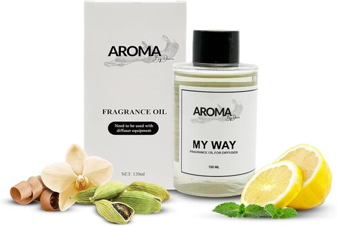 Essential Oils for Diffuser - My Way Fragrance Oil Blend - Luxury Hotel Inspired Aromatherapy Oils - Lush Leather, Cardamon and Lemon Scent - 120ml in Saudi Arabia