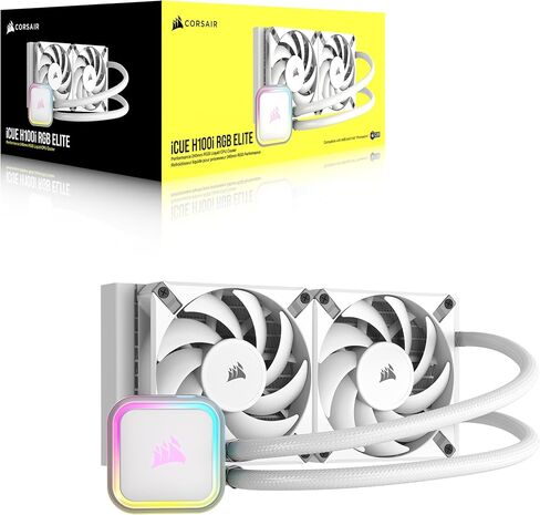 CORSAIR H150i RGB Elite Liquid CPU Cooler - 360mm AIO - AF120 Elite PWM Fans - Intel® LGA 1700, 1200, 2066, AMD® AM5 & AM4 Sockets - White in Saudi Arabia