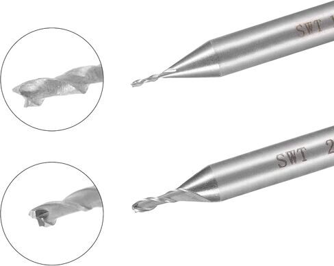 uxcell High Speed Steel HSS-AL 2 Flute Straight End Mill Cutter CNC Router Bits, 2 x 6 x 7mm, 1 x 6 x 5mm in Saudi Arabia