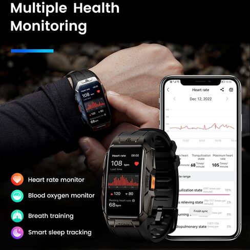 KOSPET Health & Fitness Tracker 50+Days Standby Battery Life Smart Watch, 100 Meter Waterproof 3D Curved Corning Gorilla Glass Full Metal 70 Sports Modes 24H Smart Sleep Tracking, AMOLED Display in Kuwait