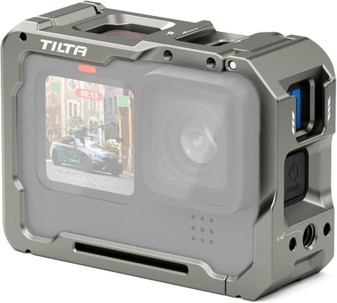 Tilta Full Camera Cage Compatible with GoPro Hero 13/12/11/10/9 Titanium Gray | Professional Cage | Aluminum Build | Two Threads | Cold Shoe Mount | Quick Release | TA-T42-FCC-TG in Saudi Arabia