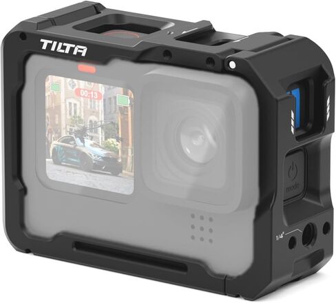 Tilta Full Camera Cage Compatible with GoPro HERO12/11/10/9 Black | Professional Cage | Aluminum Build | Two Threads | Cold Shoe Mount | Quick Release | TA-T42-FCC-B in Saudi Arabia