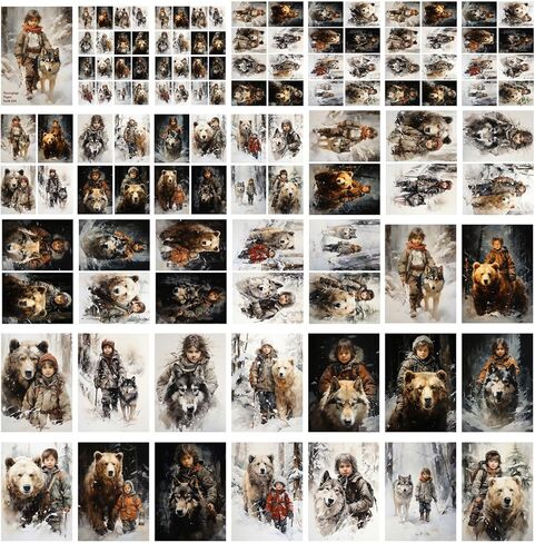حزمة ورق Decoupage (35 ورقة مقاس 6 × 8 بوصة) أشخاص جميلون بأجنحة ومعاطف عيد الميلاد الدافئة FLONZ بطاقات صور توضيحية كلاسيكية لـ Decoupage والحرف اليدوية وسكرابوكينغ in Kuwait