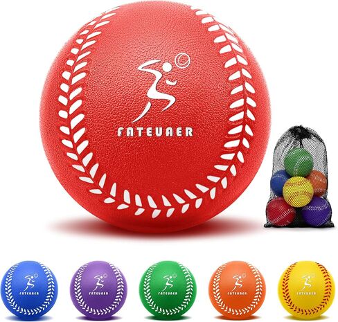 Foam Baseballs, Soft Baseballs 6 Pack for Kids Beginners Training Ball, Safe Throwing for Indoor or Outdoor Play with Carrying Bag, Catching and Batting Practice, Baseball Gifts for Boys and Girls in Saudi Arabia