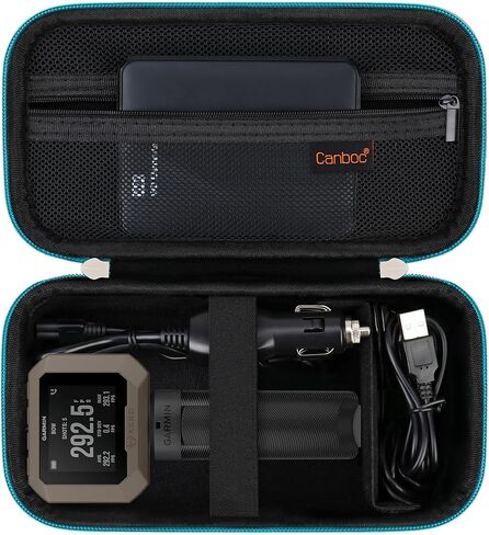 Canboc Carrying Case Compatible with Garmin Xero C1 Pro Compact Chronograph, Mesh Pocket fit Cable, Portable Charger, Power Bank, Black (Case Only) in Kuwait