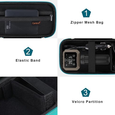 Canboc Carrying Case Compatible with Garmin Xero C1 Pro Compact Chronograph, Mesh Pocket fit Cable, Portable Charger, Power Bank, Black (Case Only) in Kuwait