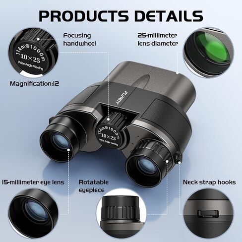 12X25 High Powered Binoculars for Adults, Compact Binoculars with Clear Low Light Vision, Easy Focus Waterproof Small Binoculars for Bird Watching, Hunting, Hiking, Cruise Ship, Travel, Concerts in Saudi Arabia