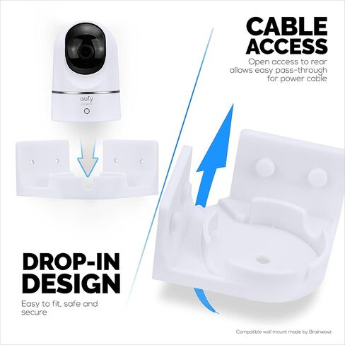 Screwless Wall Mount for Eufy S220 Indoor Camera, Strong VHB Adhesive, Easy to Install Holder, No Mess, Reduce Blind Spots & Better Viewing, Bracket Holder Shelf, by Brainwavz in Kuwait