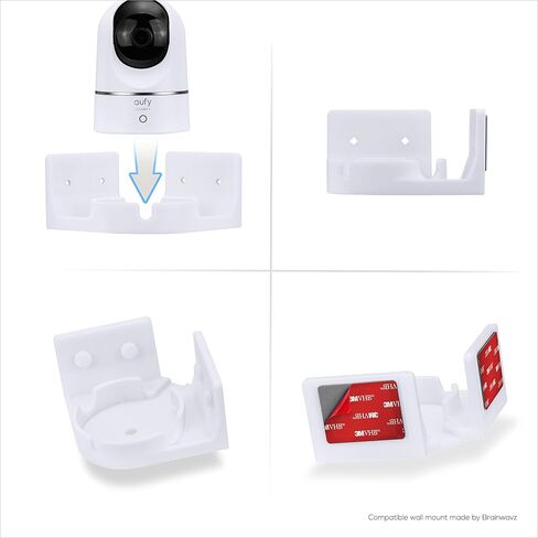Screwless Wall Mount for Eufy S220 Indoor Camera, Strong VHB Adhesive, Easy to Install Holder, No Mess, Reduce Blind Spots & Better Viewing, Bracket Holder Shelf, by Brainwavz in Kuwait