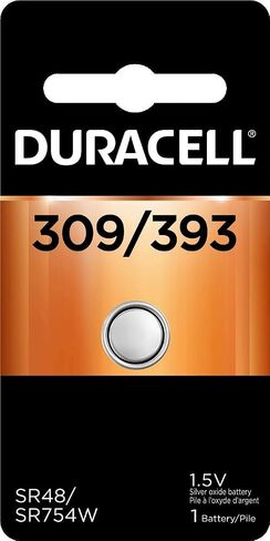 Duracell 309/393 Silver Oxide Button Battery, 1 Count Pack, 309/393 1.5 Volt Battery, Long-Lasting for Watches, Medical Devices, Calculators, and More in Saudi Arabia