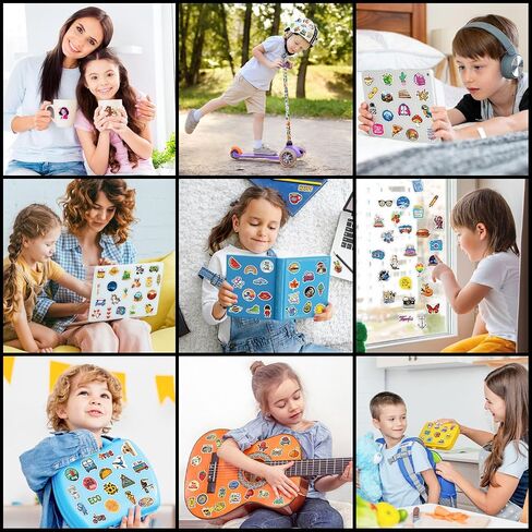 Water Bottle Stickers 200 Pcs Cool Neon Stickers, Prizes for Kids Classroom in Kuwait