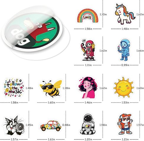 Water Bottle Stickers 200 Pcs Cool Neon Stickers, Prizes for Kids Classroom in Kuwait