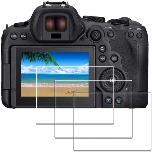 iDaPro Screen Protector for Canon EOS R8 + Hand Lanyard [3+1 Pack] Tempered Glass Easy Installation in Kuwait