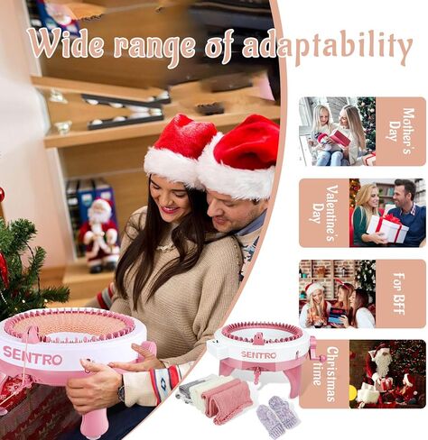 FYGAIN Sentro 48 Needles Knitting Machines with Row Counter, Smart Knitting Round Loom for Adults/Kids, Knitting Board Rotating Double Knit Loom Machine Kits in Kuwait