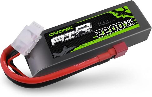 OVONIC 3S Lipo Battery 25C 2200mAh 11.1V Lipo Battery with Dean-Style T Connector for RC Airplane Helicopter Quadcopter RC Car Truck Boat(2 Packs) in Saudi Arabia
