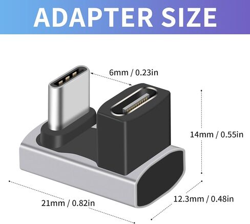 ديوتيك محول USB C بزاوية قائمة 240 واط، محول USB C 90 درجة 40Gbps ذكر الى انثى مع فيديو 8K@60Hz متوافق مع ثاندربولت 3/4، سويتش، ماك بوك برو/اير، ايباد وغيرها من الاجهزة من النوع C (قطعتين) in Kuwait