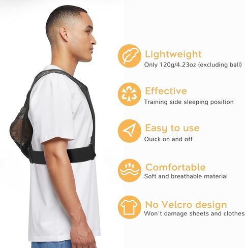 جهاز توقف التنفس أثناء النوم الموضعي - مراقب توقف التنفس أثناء النوم - يمنع النوم المستلق ويعزز وضعية الاستلقاء الجانبي، خفيف الوزن ومريح ويقلل بشكل فعال من الشخير - حل الشخير in Kuwait