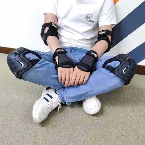 JBM Knee Pad Elbow Pads and Wrist Guards Protective Gear Set for Skateboarding Cycling Roller Skating Inline Skating Scooter Riding BMX Biking Sports in Kuwait