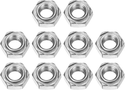 uxcell 10Pcs Hex Weld Nuts, M8x1.25mm Carbon Steel Hex Nuts with 3 Projections Machine Screw for DIY Home Repair Machinery, Silver in Saudi Arabia