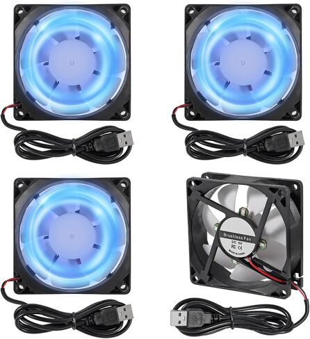 2pcs 80mm USB Computer Fan with 1 Male to 2 Female USB Extension Cable with ON/Off Switch for Receiver DVR PlayStation Xbox Computer Cabinet Cooling in Saudi Arabia