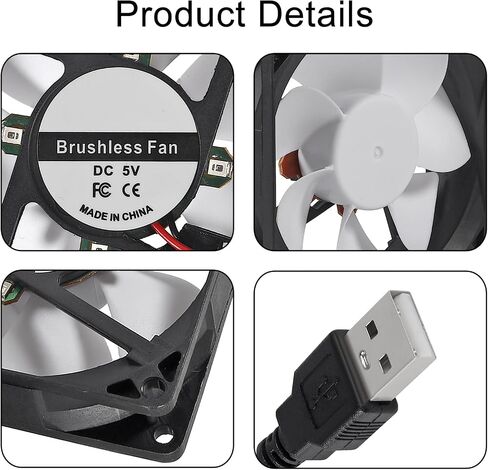 2pcs 80mm USB Computer Fan with 1 Male to 2 Female USB Extension Cable with ON/Off Switch for Receiver DVR PlayStation Xbox Computer Cabinet Cooling in Saudi Arabia