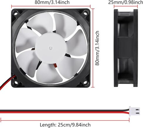 2pcs 80mm USB Computer Fan with 1 Male to 2 Female USB Extension Cable with ON/Off Switch for Receiver DVR PlayStation Xbox Computer Cabinet Cooling in Kuwait