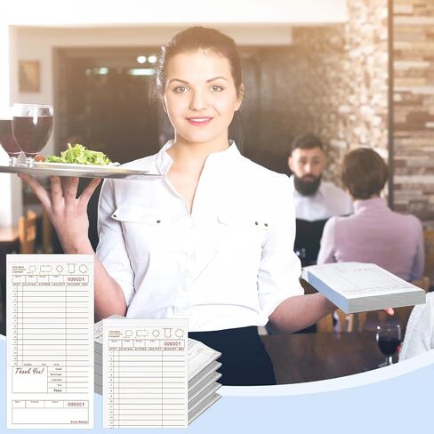 Yeaqee 3000 ورقة فحص الضيوف، كتب استلام الورق، 2 جزء من وسادات فحص الضيوف للخوادم الخالية من الكربون، دفتر شيكات المطاعم، وسادات تذاكر طلب الطعام للحانات، مستلزمات توصيل المقهى، 10 وسادات in Saudi Arabia