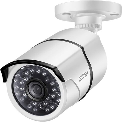 كاميرا مراقبة ZOSI 1080P 2MP 1920TVL خارجية داخلية، IP67 كاميرا مراقبة مقاومة للطقس (هجينة 4 في 1 HD-CVI/TVI/AHD/960H CVBS التناظرية)، 36 قطعة LED، رؤية ليلية بالأشعة تحت الحمراء 120 قدمًا، زاوية رؤية 105 درجة in Kuwait