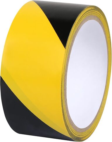شريط أمان MIDELONG للتحذير من المخاطر باللونين الأسود والأصفر، 1.8 بوصة × 54 قدم، شريط مضاد للانزلاق، شريط تحذير لاصق عالي الجر للجدران والأرضيات ومعدات الأنابيب، لفة من 1 in Kuwait