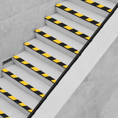 شريط أمان MIDELONG للتحذير من المخاطر باللونين الأسود والأصفر، 1.8 بوصة × 54 قدم، شريط مضاد للانزلاق، شريط تحذير لاصق عالي الجر للجدران والأرضيات ومعدات الأنابيب، لفة من 1 in Kuwait