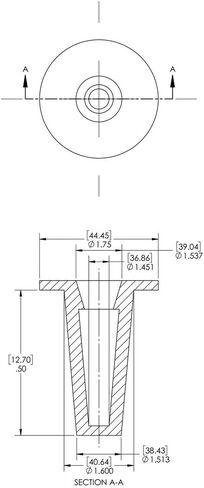 Caplugs Plastic Tapered Cap and Plug. T-17S, PE-LD, Cap OD 1.451" Plug ID 1.6", Red (Pack of 100) in Saudi Arabia