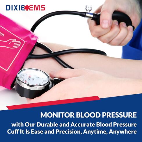 Dixie EMS Deluxe Aneroid Sphygmomanometer Blood Pressure D-Ring Cuff - Black in Kuwait