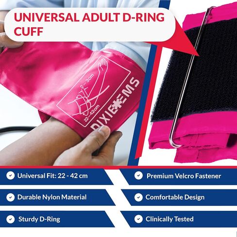 Dixie EMS Deluxe Aneroid Sphygmomanometer Blood Pressure D-Ring Cuff - Black in Kuwait