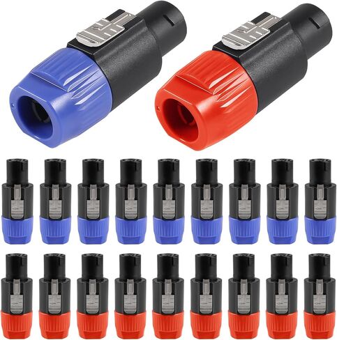 4-Pole 4Pin NL4FC Connector Ohm Plug Speaker Audio Cable Plug Adapter Compatible with Neutrik Speakon NL4FC, NL4FX, NL2FC (5pcs Orange + 5pcs Blue) in Saudi Arabia