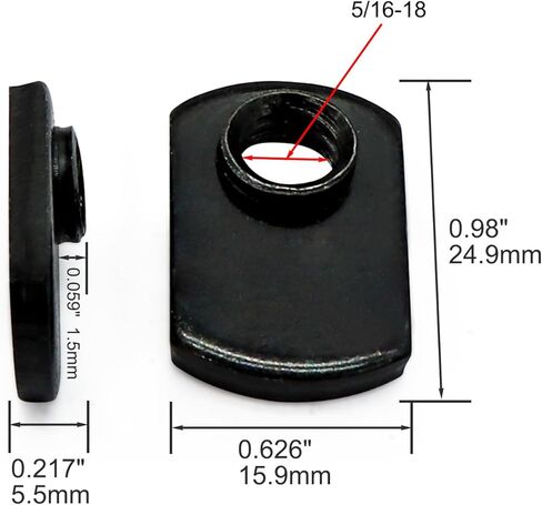 Xadnitu 5/16''-18 شريحة ملولبة أوفست في صامولة T اقتصادية، صواميل T صواميل ملحقة لـ 15 سلسلة أو 1.5 بوصة قاعدة قضبان من الألومنيوم، 20 عبوة in Kuwait