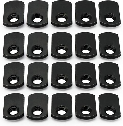 Xadnitu 5/16''-18 شريحة ملولبة أوفست في صامولة T اقتصادية، صواميل T صواميل ملحقة لـ 15 سلسلة أو 1.5 بوصة قاعدة قضبان من الألومنيوم، 20 عبوة in Kuwait