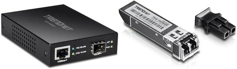 تريند نت محول وسائط فايبر 10GBASE-T الى SFP+ TFC-10GSFP, 1 × منفذ ار جيه 45 10 جيجا 1 × 10 جيجابايت في الثانية SFP+ فتحة SFP+ الى 10G RJ-45، محول طاقة متضمن in Kuwait