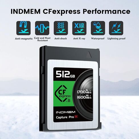 بطاقة ذاكرة CFexpress Type B سعة 1 تيرابايت، تسجيل فيديو Raw 8K، سرعة قراءة تصل إلى 1700 ميجابايت/ثانية، كتابة 1600 ميجابايت/ثانية، متوافقة مع Nikon Z6/Z7/D6، Canon EOS-1DXMark III/EOS-R5، Panasonic S1/S1R، DJI Ronin 4D in Saudi Arabia
