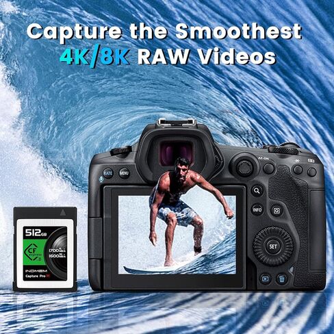 بطاقة ذاكرة CFexpress Type B سعة 1 تيرابايت، تسجيل فيديو Raw 8K، سرعة قراءة تصل إلى 1700 ميجابايت/ثانية، كتابة 1600 ميجابايت/ثانية، متوافقة مع Nikon Z6/Z7/D6، Canon EOS-1DXMark III/EOS-R5، Panasonic S1/S1R، DJI Ronin 4D in Saudi Arabia