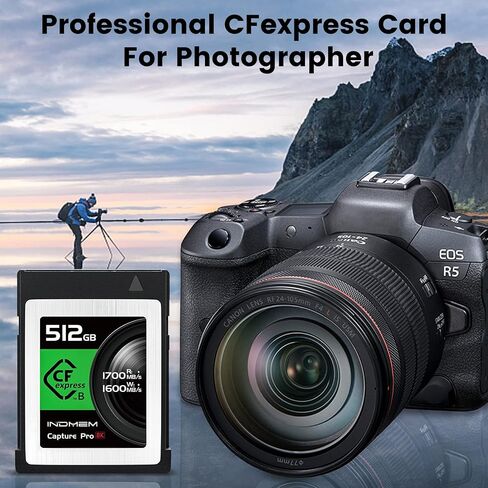بطاقة ذاكرة CFexpress Type B سعة 1 تيرابايت، تسجيل فيديو Raw 8K، سرعة قراءة تصل إلى 1700 ميجابايت/ثانية، كتابة 1600 ميجابايت/ثانية، متوافقة مع Nikon Z6/Z7/D6، Canon EOS-1DXMark III/EOS-R5، Panasonic S1/S1R، DJI Ronin 4D in Saudi Arabia